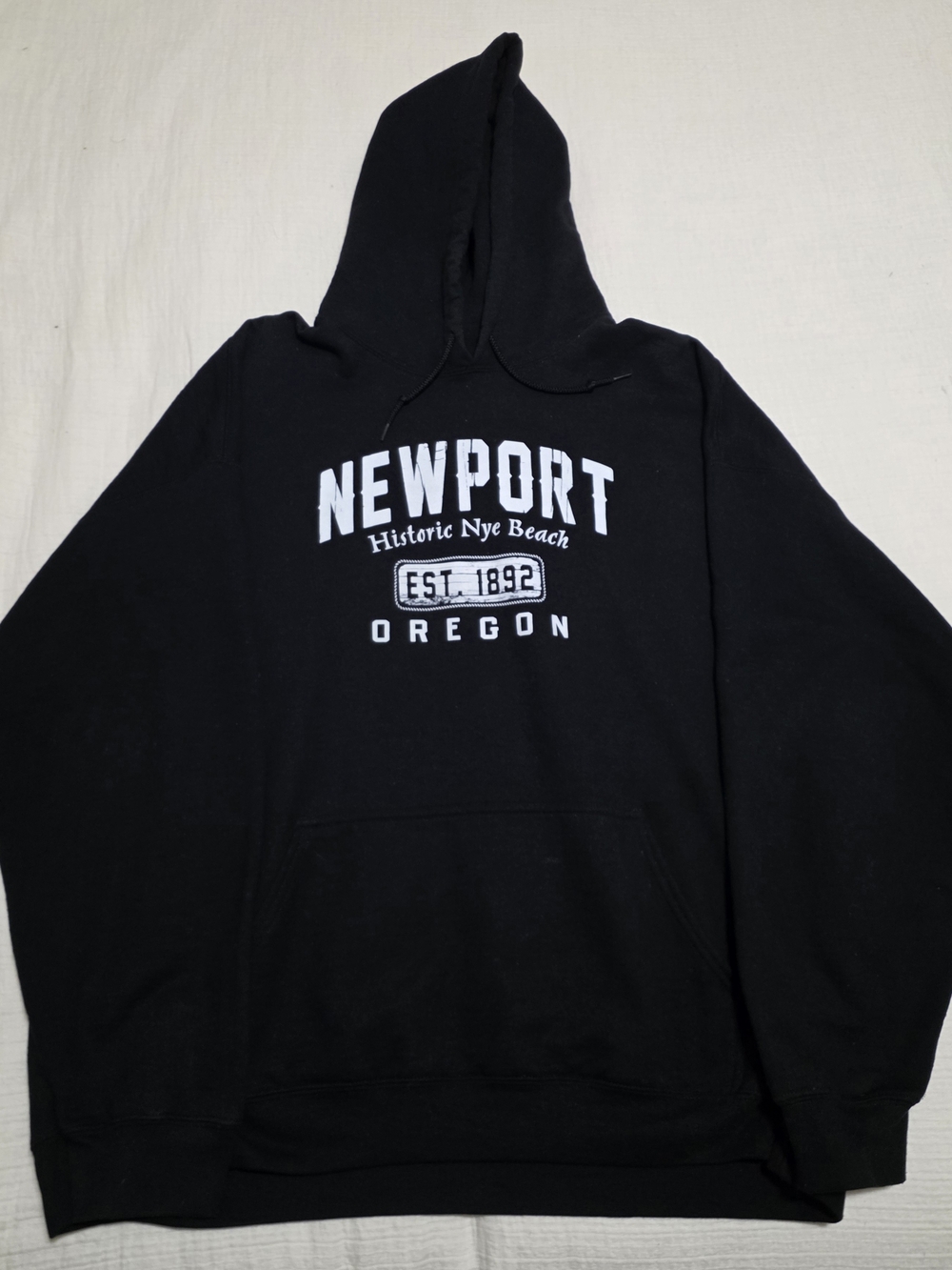Newport Oregon Black Hoodie Sweatshirt